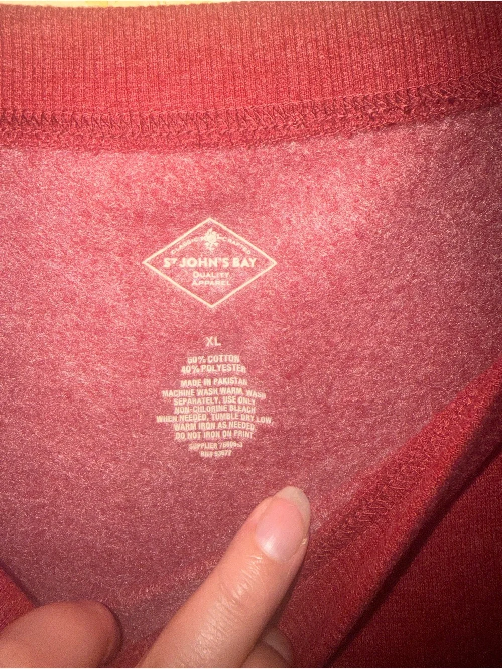 St. John's Bay Burgundy Crewneck Sweater with Side Buttons